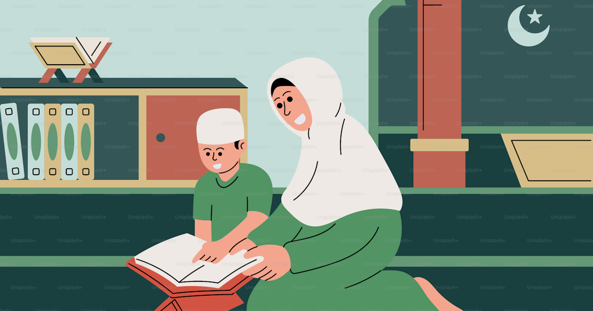 Anak usia dini bermain dan belajar bersama orang tua